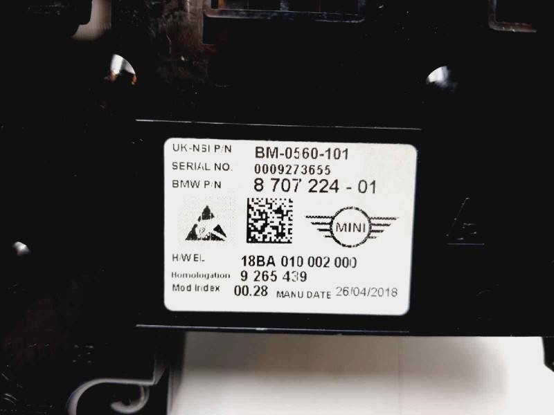 Recambio de cuadro instrumentos para mini one m1 referencia OEM IAM 870722401  