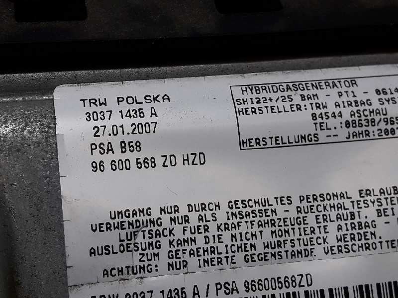 Recambio de airbag delantero derecho para citroen c4 picasso exclusive referencia OEM IAM 96600568  