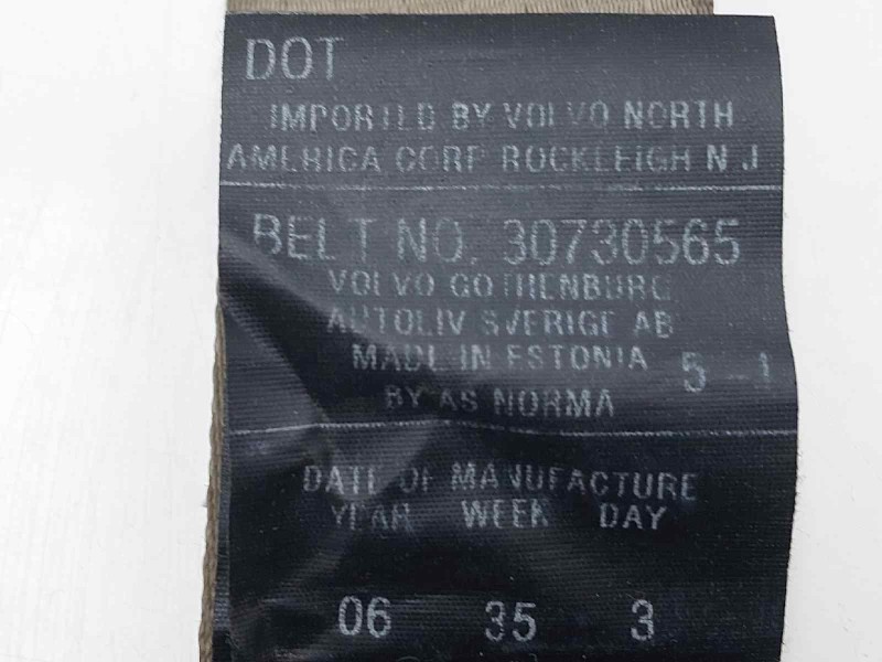 Recambio de cinturon seguridad trasero derecho para volvo s80 berlina d5 awd momentum referencia OEM IAM 30730565  
