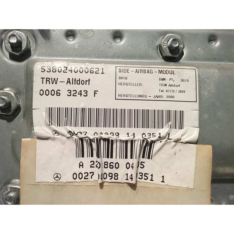 Recambio de airbag lateral delantero derecho para mercedes clase s (w220) berlina referencia OEM IAM A2208600405 PUERTA DL DCHA 