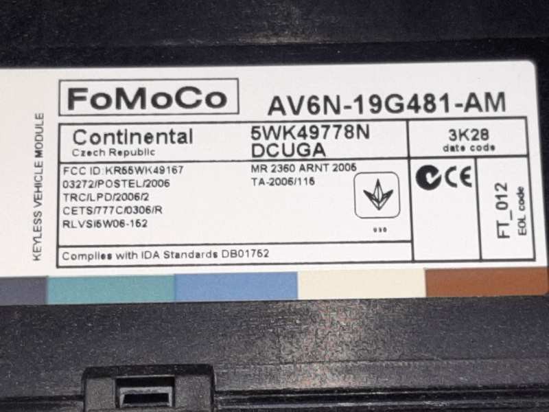 Recambio de modulo electronico para ford grand c-max titanium referencia OEM IAM AV6N19G481AM  