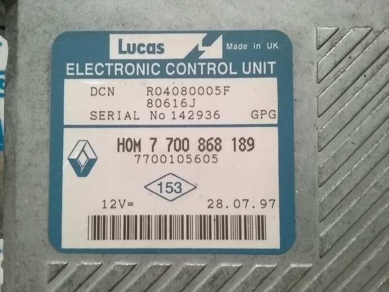 Recambio de centralita motor uce para renault megane i scenic (ja0) 1.9 dtrn referencia OEM IAM 7700105605 7700105605 LUCAS