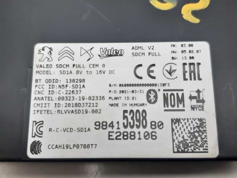 Recambio de modulo electronico para peugeot 2008 (p1) 1.5 blue + hdi fap referencia OEM IAM 9841539880  