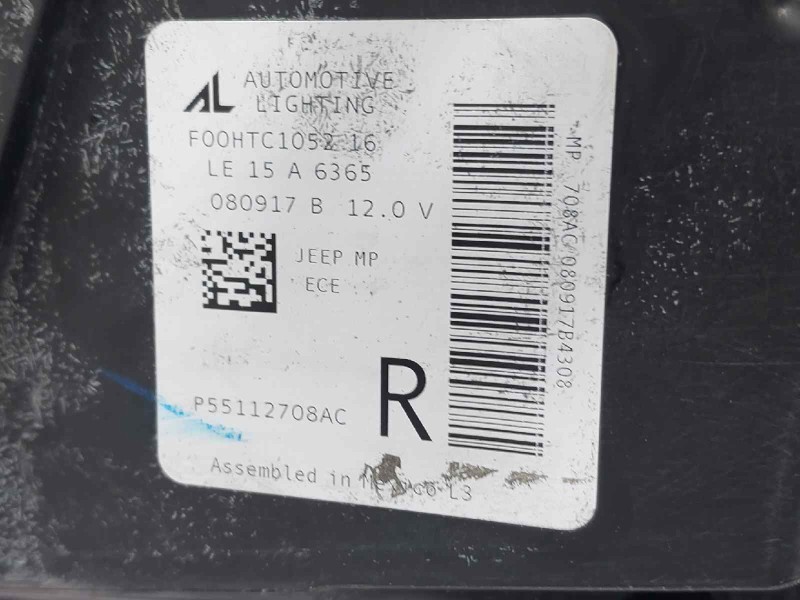 Recambio de faro derecho para jeep compass ii limited 4x4 referencia OEM IAM P55112708AC F00HTC105216 