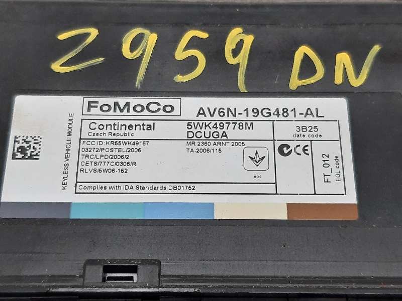 Recambio de centralita cierre para ford grand c-max titanium referencia OEM IAM AV6N19G481AL 5WK49778M 