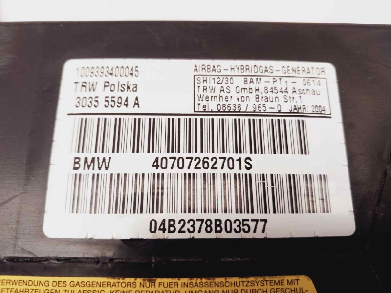 Recambio de airbag lateral trasero izquierdo para bmw x5 (e53) 3.0d referencia OEM IAM 30355594A 40707262701S 04B2378B03577