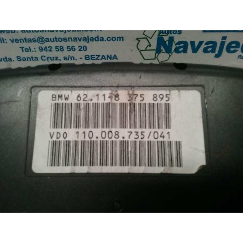 Recambio de cuadro instrumentos para bmw serie 5 berlina (e39) 2.8 24v cat referencia OEM IAM 62118375895 62118375895 GASOLINA
