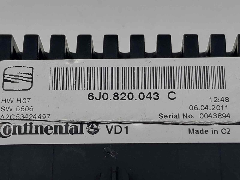 Recambio de mando climatizador para seat ibiza (6j5) sport referencia OEM IAM 6J0820043C  