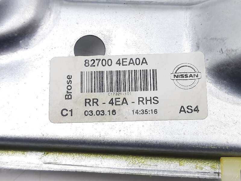 Recambio de elevalunas trasero derecho para nissan qashqai (j11) tekna referencia OEM IAM C17689100 827004EA0A 