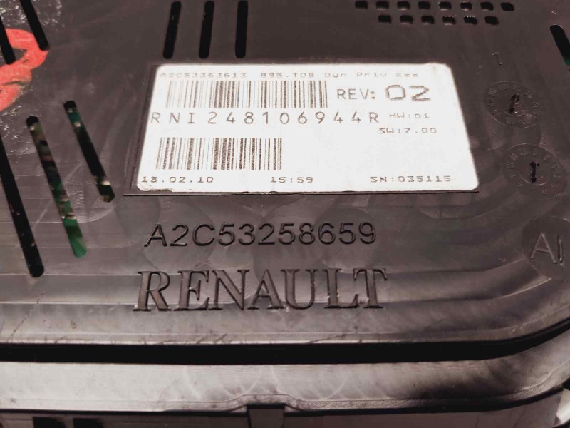 Recambio de cuadro instrumentos para renault megane iii berlina 5 p 1.4 tce referencia OEM IAM RNI248106944R 248106944R 