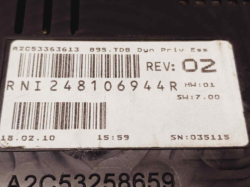 Recambio de cuadro instrumentos para renault megane iii berlina 5 p 1.4 tce referencia OEM IAM RNI248106944R 248106944R 