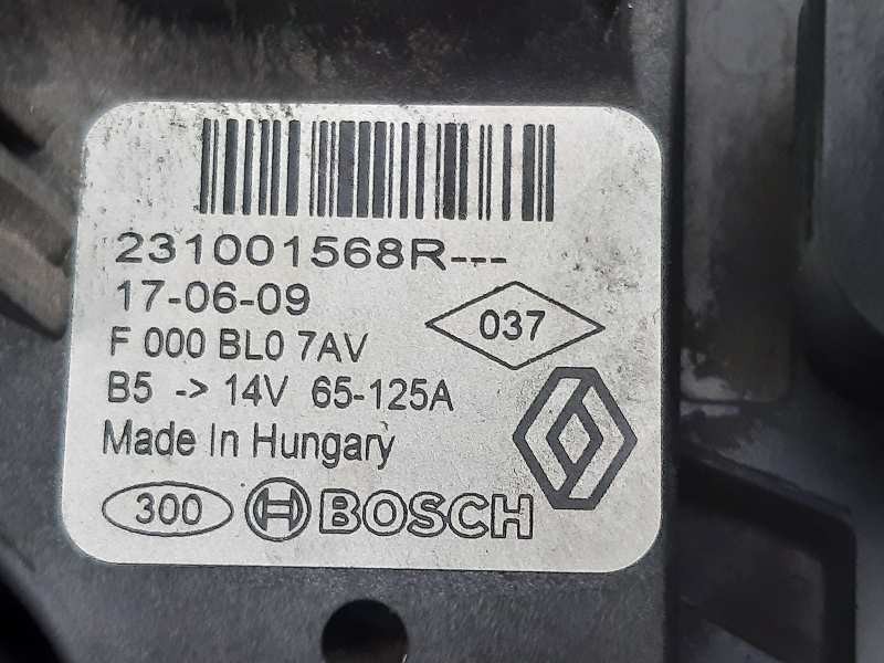 Recambio de alternador para dacia dokker ambiance referencia OEM IAM 231001568R F000BL07AV 