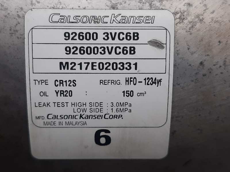 Recambio de compresor aire acondicionado para nissan juke (f15) acenta referencia OEM IAM 926003VC6B  