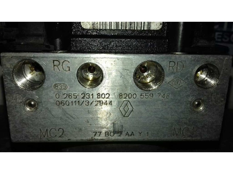 Recambio de abs para renault modus confort dynamique referencia OEM IAM 0265231802 BOSCH 8200559748