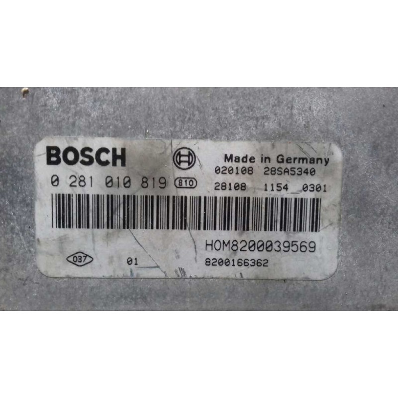 Recambio de centralita motor uce para renault scenic (ja..) 1.9 dci diesel cat referencia OEM IAM 0281010819 BOSCH 8200039569