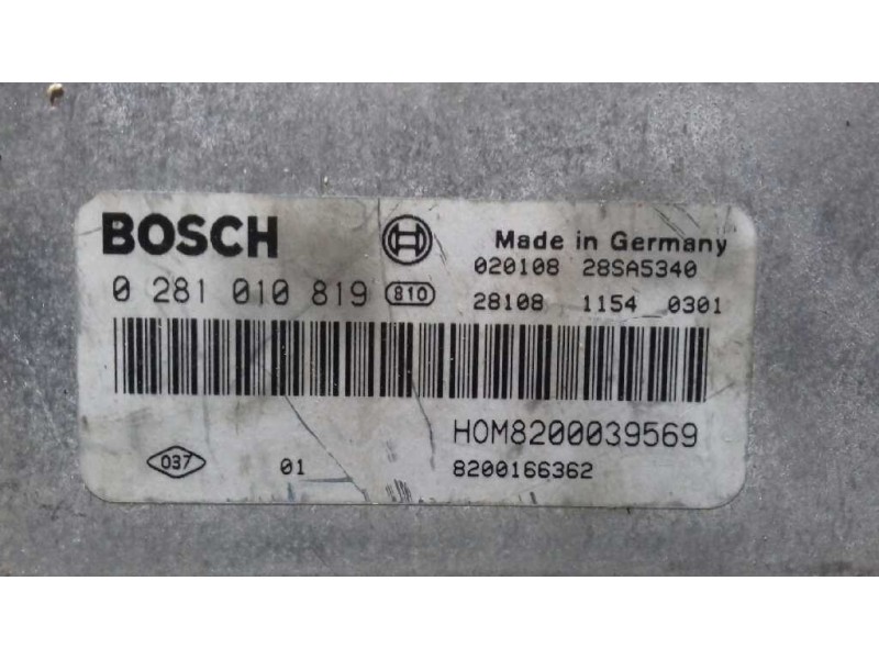 Recambio de centralita motor uce para renault scenic (ja..) 1.9 dci diesel cat referencia OEM IAM 0281010819 BOSCH 8200039569