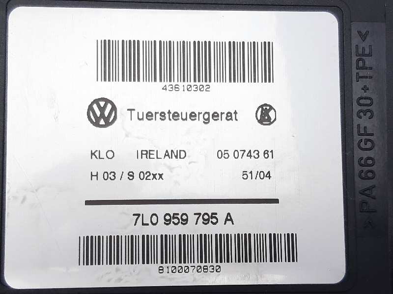 Recambio de motor elevalunas trasero izquierdo para volkswagen touareg (7la) tdi r5 referencia OEM IAM 7L0959795A  