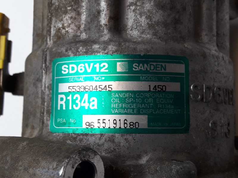 Recambio de compresor aire acondicionado para peugeot 1007 sporty referencia OEM IAM 9655191680 1450 