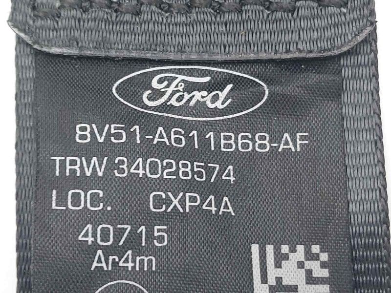 Recambio de cinturon seguridad trasero derecho para ford fiesta (cb1) ambiente referencia OEM IAM 8V51A611B68AF 34028574 
