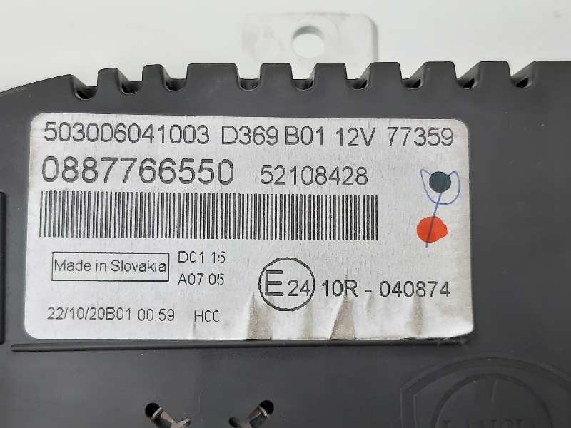 Recambio de cuadro instrumentos para fiat panda 312 referencia OEM IAM 52108428 0887766550 