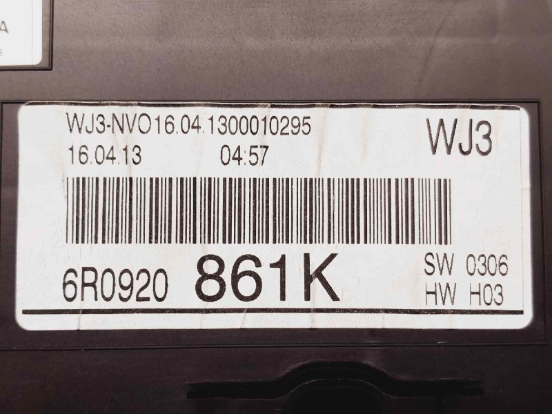 Recambio de cuadro instrumentos para volkswagen polo (6r1) r-line referencia OEM IAM 6R0920861K  