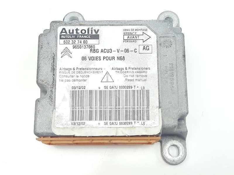 Recambio de centralita airbag para citroen xsara picasso 2.0 hdi sx referencia OEM IAM 9650137080  
