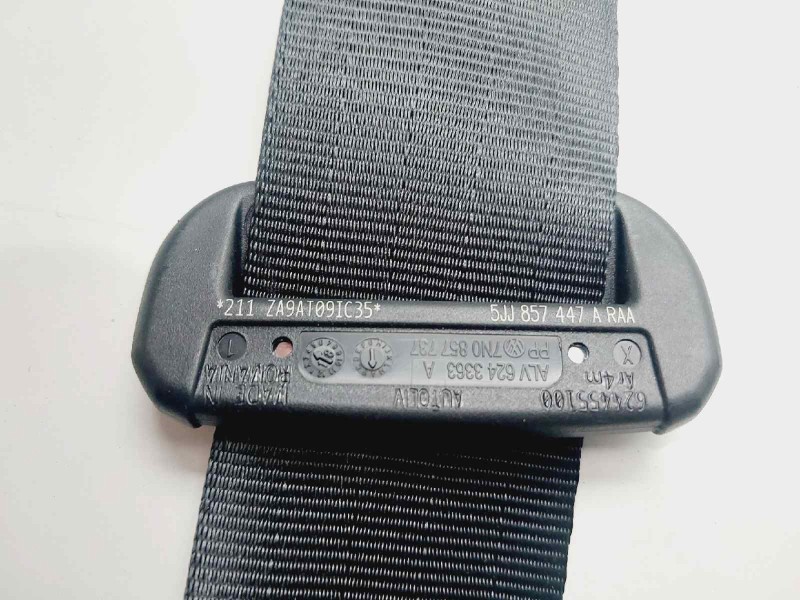 Recambio de cinturon seguridad trasero izquierdo para skoda rapid active referencia OEM IAM 5JJ857447A  