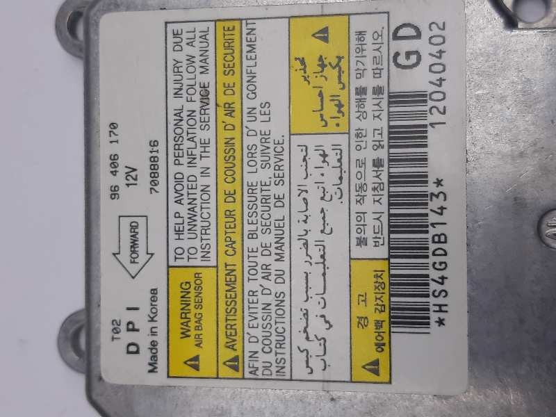 Recambio de centralita airbag para daewoo kalos 1.2 se referencia OEM IAM 96406170  