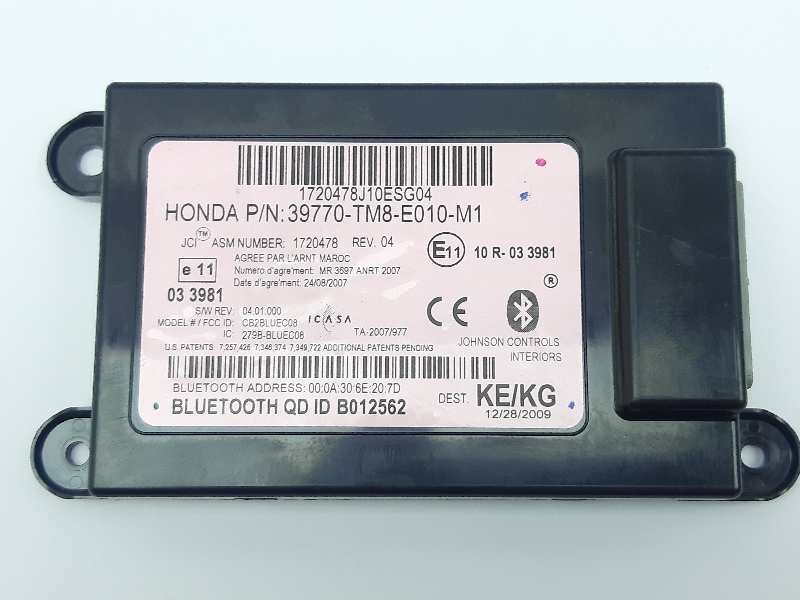 Recambio de modulo electronico para honda insight (ze2) comfort referencia OEM IAM 39770TM8E010M1  