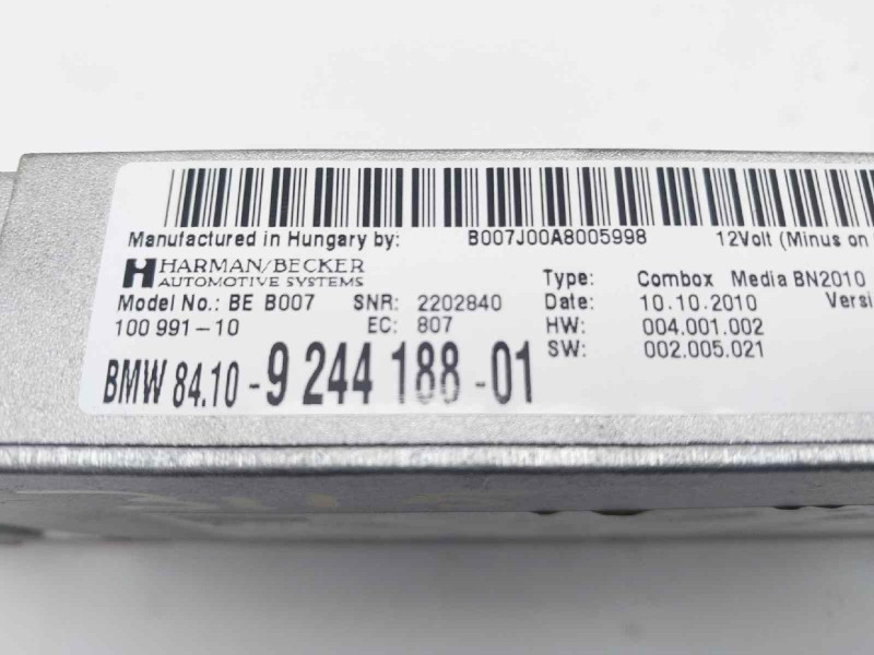Recambio de modulo electronico para bmw serie 5 lim. (f10) 535d referencia OEM IAM 924418801 9244188 