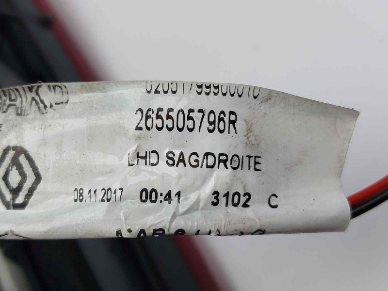 Recambio de piloto trasero derecho interior para renault clio iv limited referencia OEM IAM 265505796R  