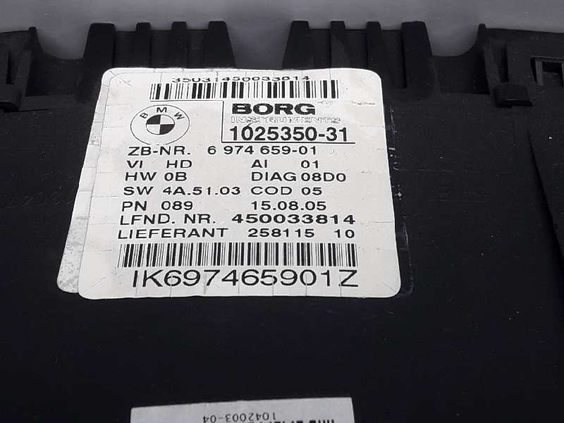 Recambio de cuadro instrumentos para bmw serie 3 berlina (e90) 320d referencia OEM IAM 1025355031 697465901 