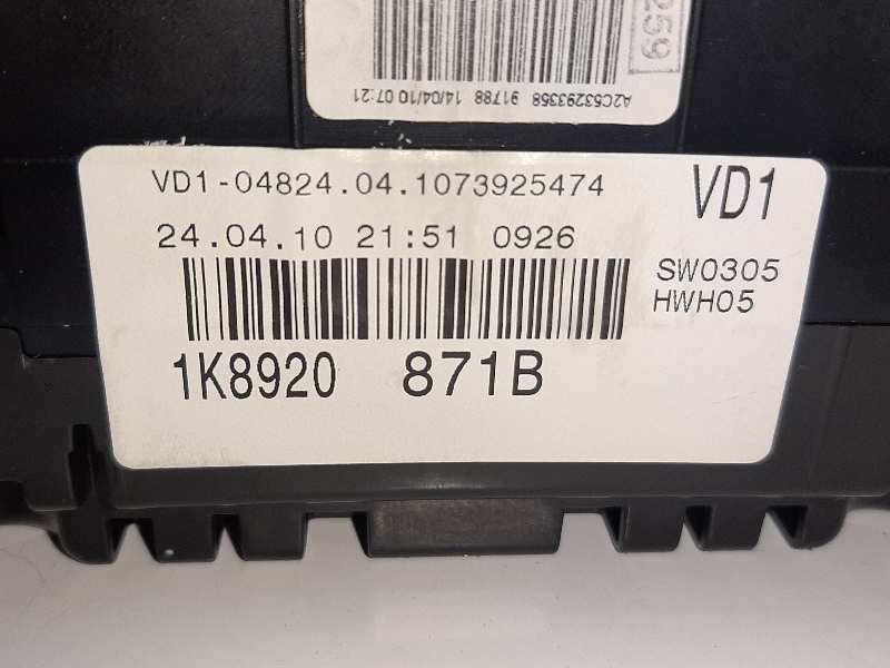 Recambio de cuadro instrumentos para volkswagen scirocco (137) 1.4 tsi (118kw) referencia OEM IAM 1K8920871B 5K0953521T 3C803519