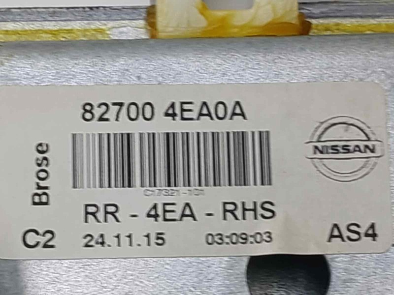 Recambio de elevalunas trasero derecho para nissan qashqai (j11) black edition referencia OEM IAM 827004EA0A  