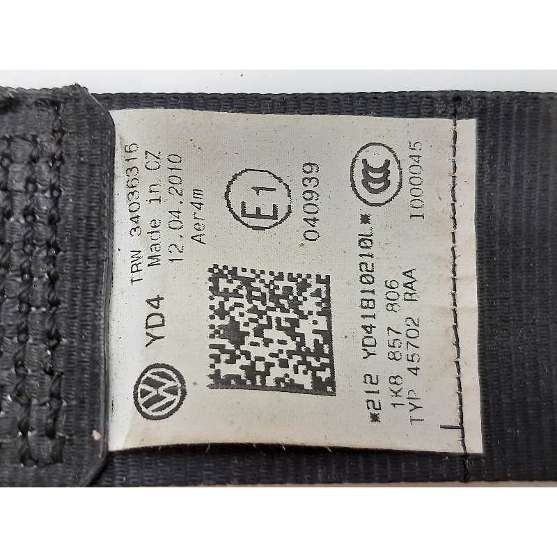 Recambio de cinturon seguridad trasero derecho para volkswagen scirocco (137) 1.4 tsi (118kw) referencia OEM IAM 1K8857806RAA 1K