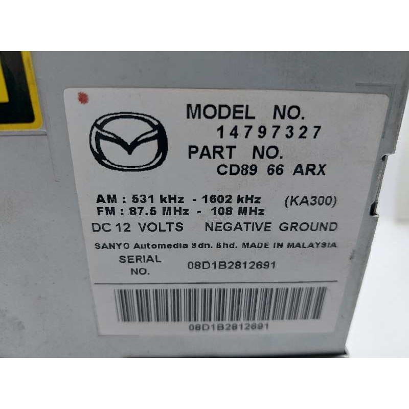 Recambio de sistema audio / cd para mazda 5 berl. (cr) 2.0 crtd active+ (105kw) referencia OEM IAM CD8966ARX  