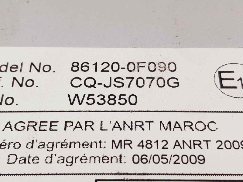 Recambio de sistema audio / cd para toyota verso active referencia OEM IAM 861200F090  