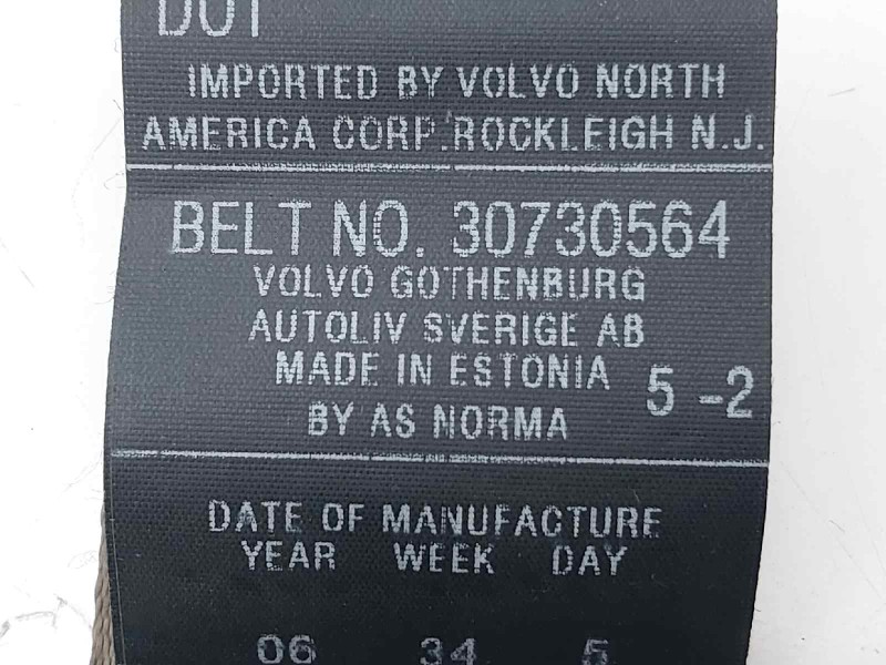 Recambio de cinturon seguridad trasero central para volvo s80 berlina d5 awd momentum referencia OEM IAM 30730564  