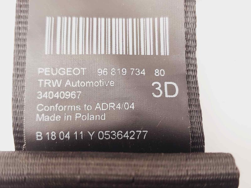 Recambio de cinturon seguridad trasero derecho para peugeot 5008 premium referencia OEM IAM 9681973480  