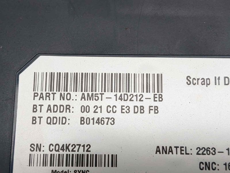 Recambio de modulo electronico para ford fiesta (ccn) trend referencia OEM IAM AM5T14D212EB  