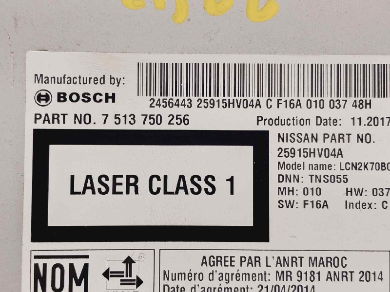 Recambio de sistema navegacion gps para nissan qashqai (j11) tekna referencia OEM IAM 7513750256  