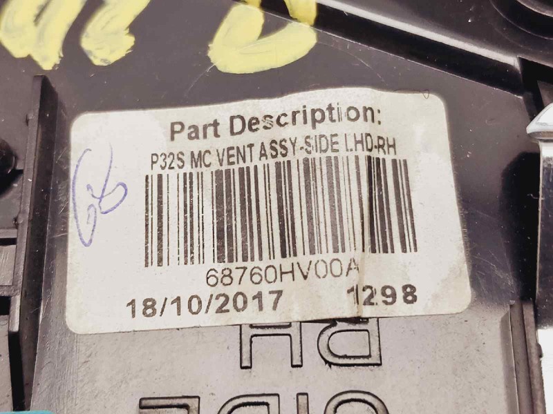 Recambio de rejilla aireadora para nissan qashqai (j11) tekna referencia OEM IAM 68760HV00A  