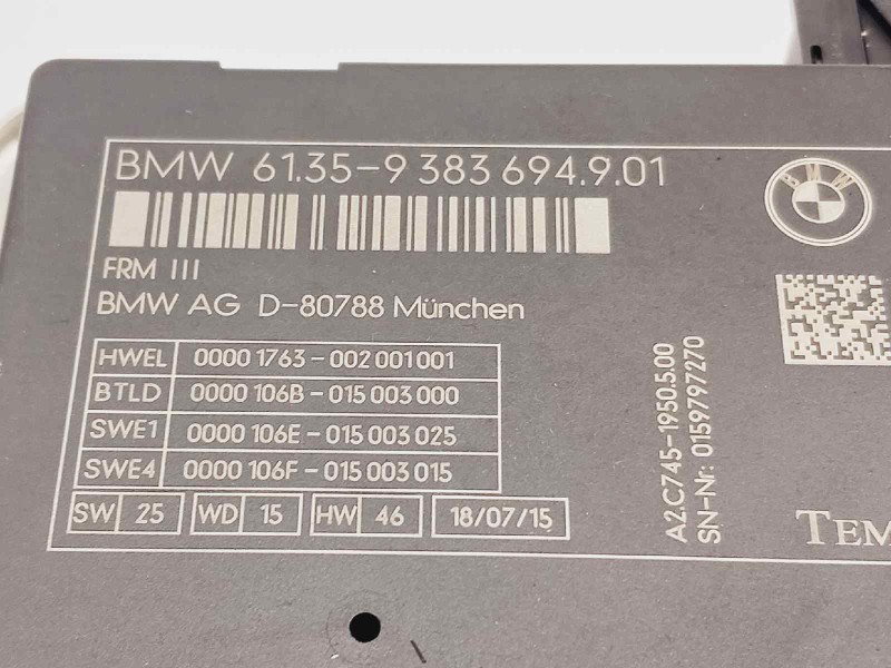 Recambio de modulo electronico para bmw serie 5 lim. (f10) 520d referencia OEM IAM 61359383694  