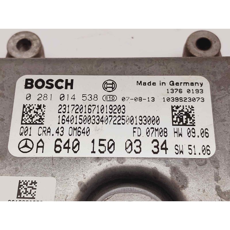 Recambio de centralita motor uce para mercedes clase a (w169) a 150 (169.031) referencia OEM IAM A6401500334 0281014538 