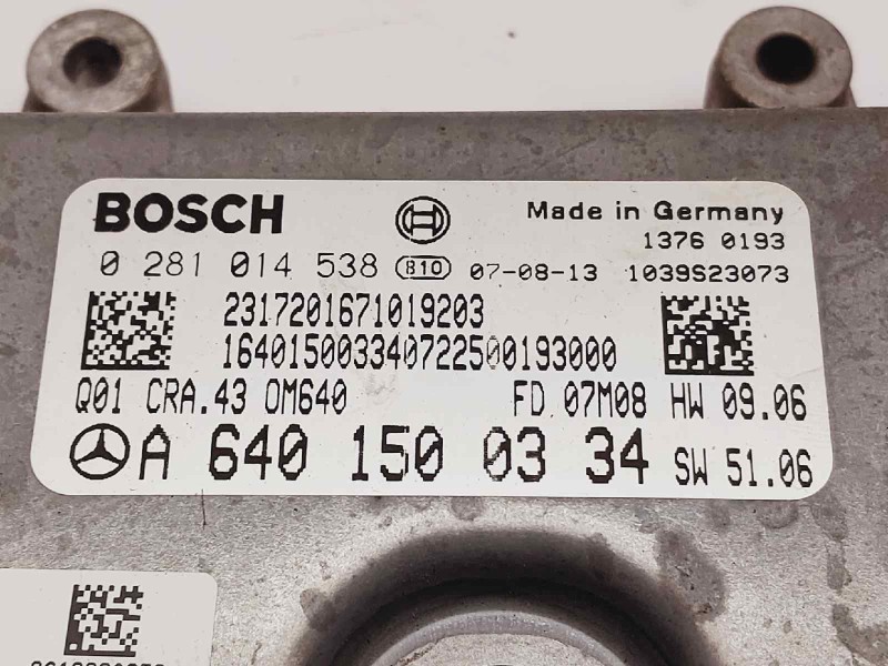 Recambio de centralita motor uce para mercedes clase a (w169) a 150 (169.031) referencia OEM IAM A6401500334 0281014538 