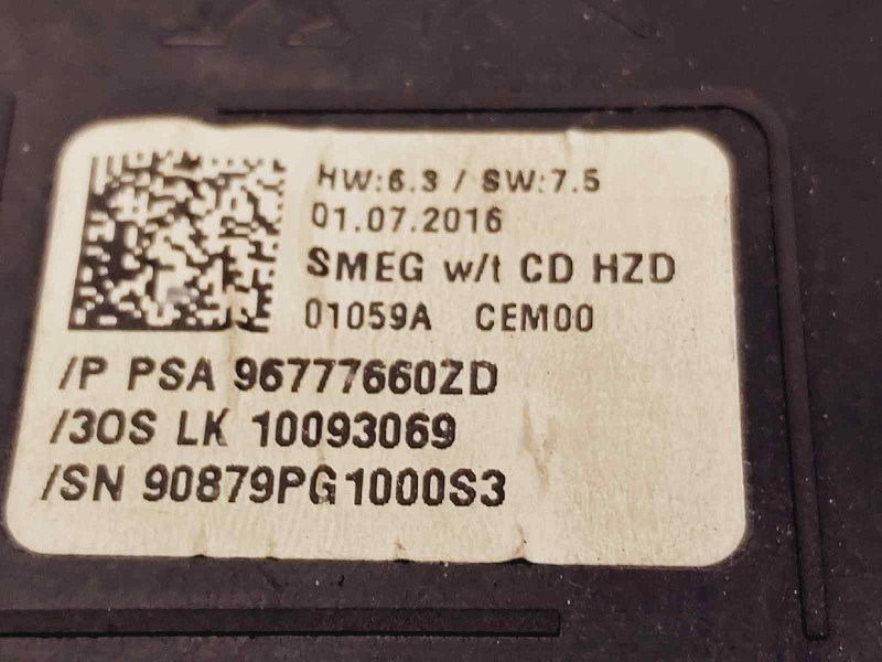 Recambio de mando multifuncion para peugeot 308 sw business-line referencia OEM IAM 96777660ZD  