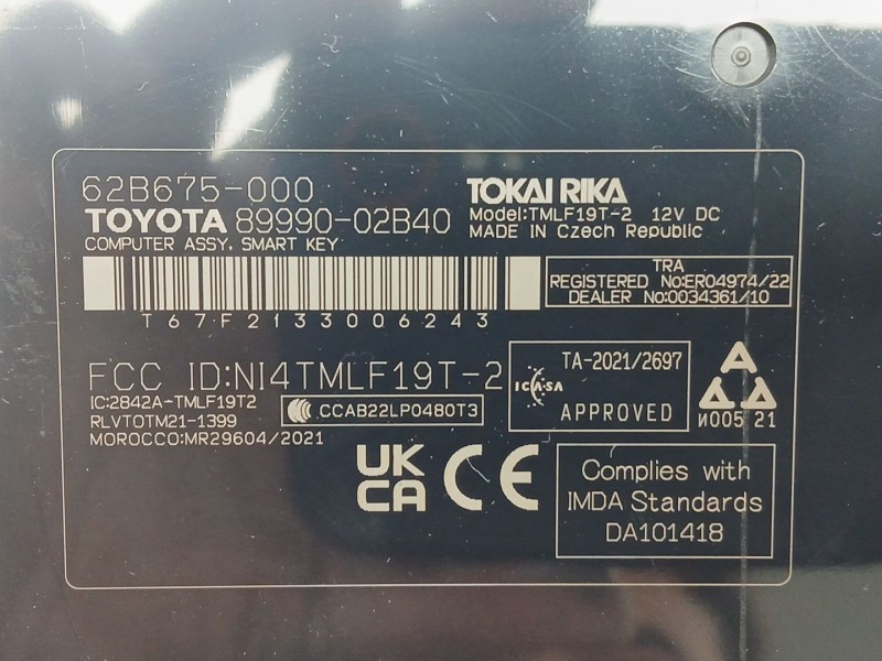 Recambio de modulo electronico para toyota corolla (e21) referencia OEM IAM 8999002B40  62B675000