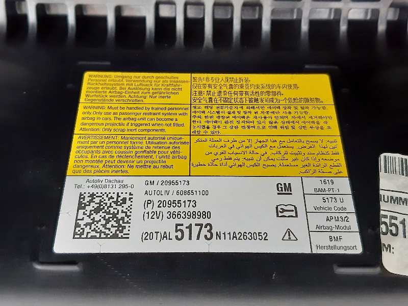 Recambio de kit airbag para opel insignia sports tourer edition referencia OEM IAM 13578320 13270401 