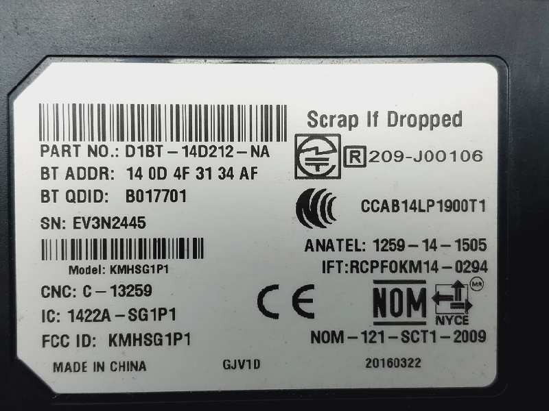 Recambio de modulo electronico para ford tourneo courier (c4a) trend referencia OEM IAM D1BT14D212NA B017701 209J00106