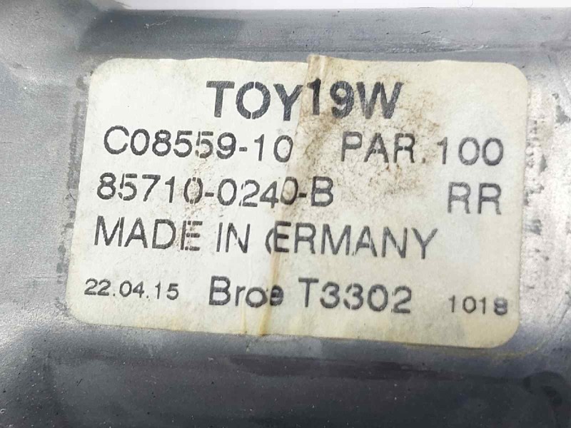 Recambio de elevalunas trasero izquierdo para toyota auris active referencia OEM IAM 8570102010 857100240B 